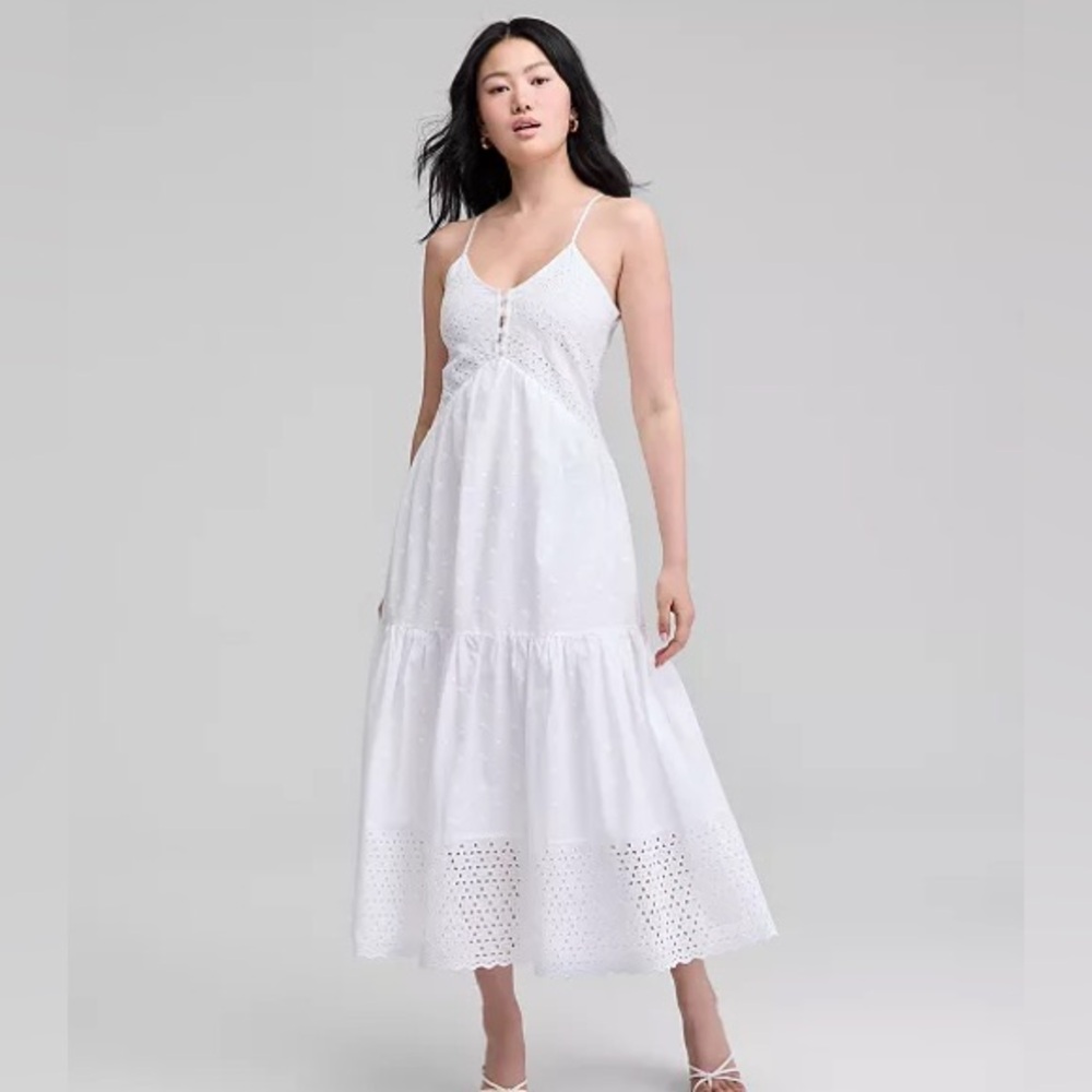 Secret mission White Eyelet Maxi Sundress dress women’s medium  wedding bridal